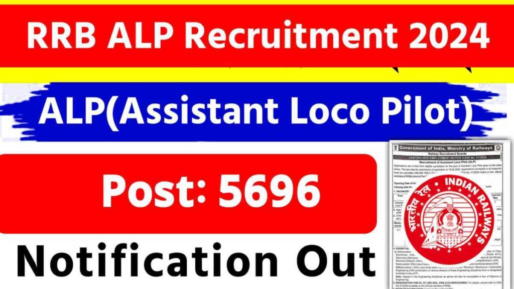 5696 Vacancy RRB ALP 2024 Notification Out Loco Pilot, Check Online