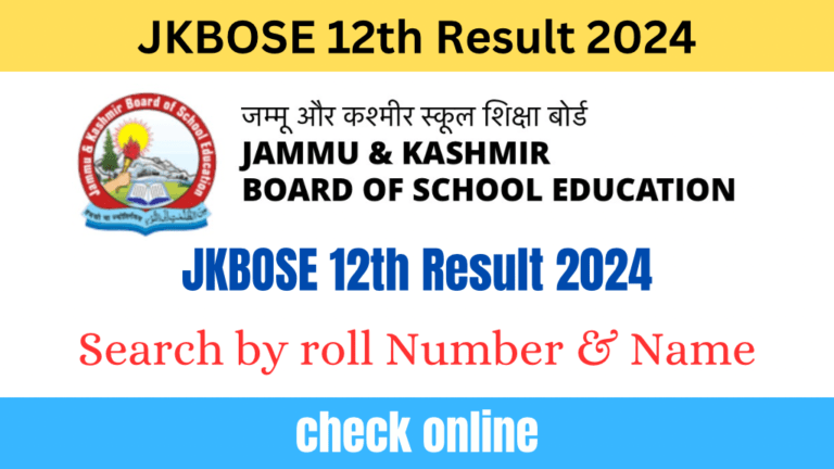 JKBOSE 12th Result 2024 Search By Name