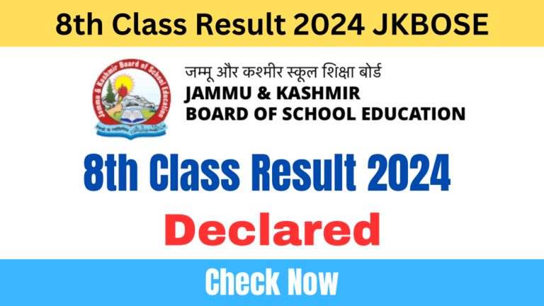 JKBOSE 8th Result 2024 Districts Wise