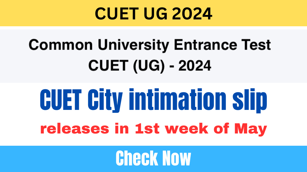 CUET UG 2024 City intimation slip