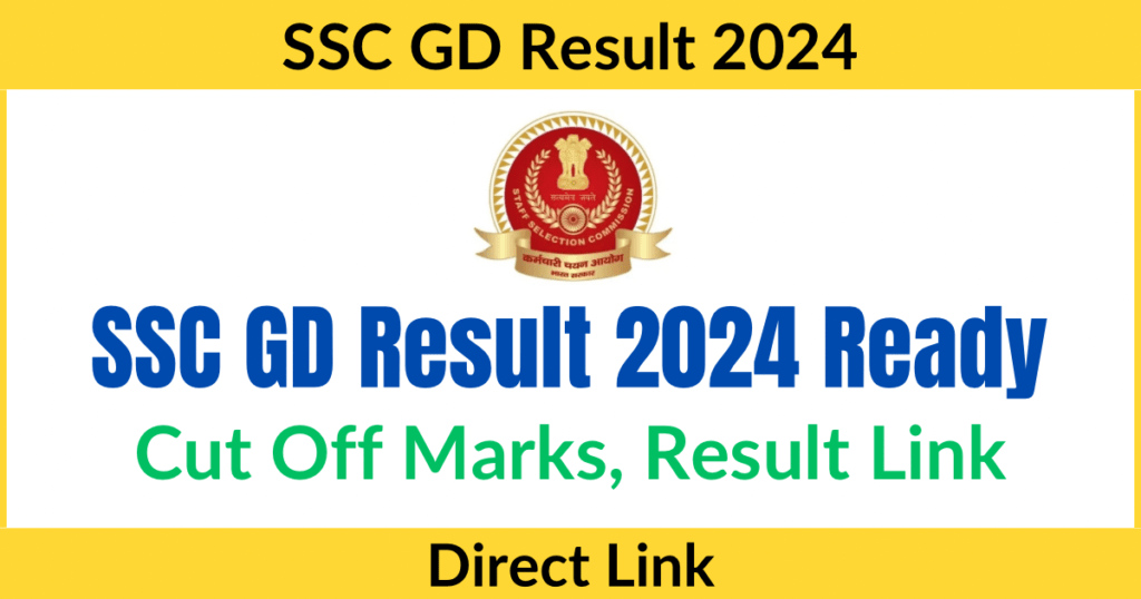 SSC GD Result 2024 LINK OUT, SSC GD Cutoff, Merit List PDF