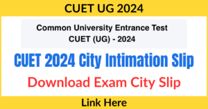 CUET 2024 City Intimation Slip, Admit Card: Download Link