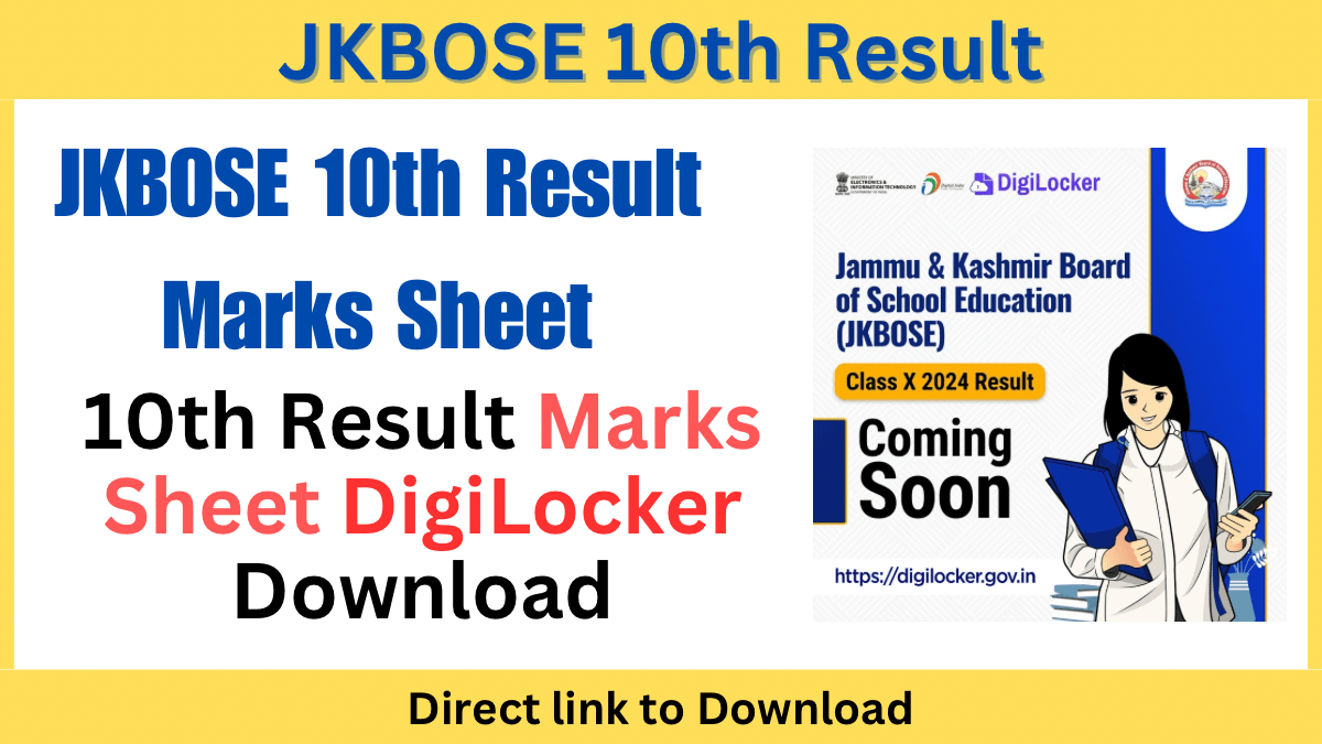 JKBOSE 10th Result Marks Sheet Download on DigiLocker, Direct Link