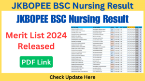 JKBOPEE BSC Nursing Result