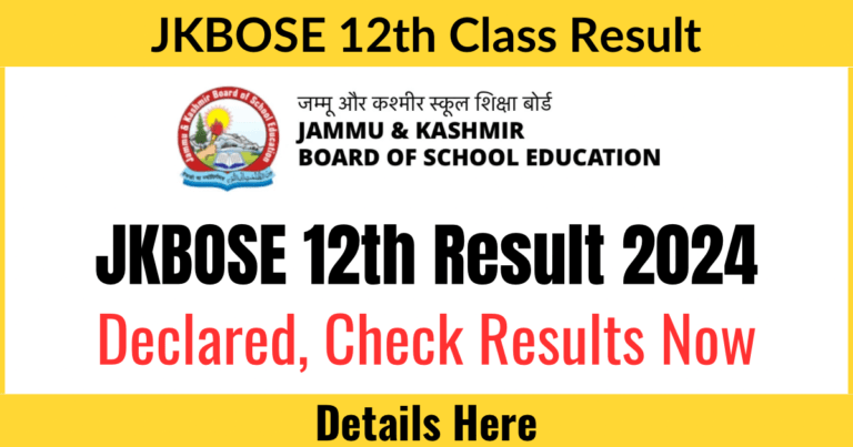 JKBOSE 12th Result 2024 Declared Check by Name, roll number