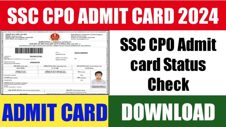 SSC CPO 2024 Admit Card/ Application Status (OUT) Live Updates; Direct Link & How to Download Hall Ticket