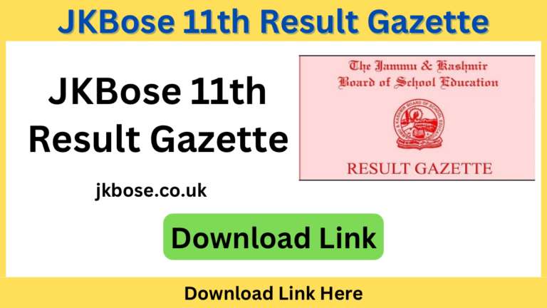 JKBose 11th Result 2024 Gazette