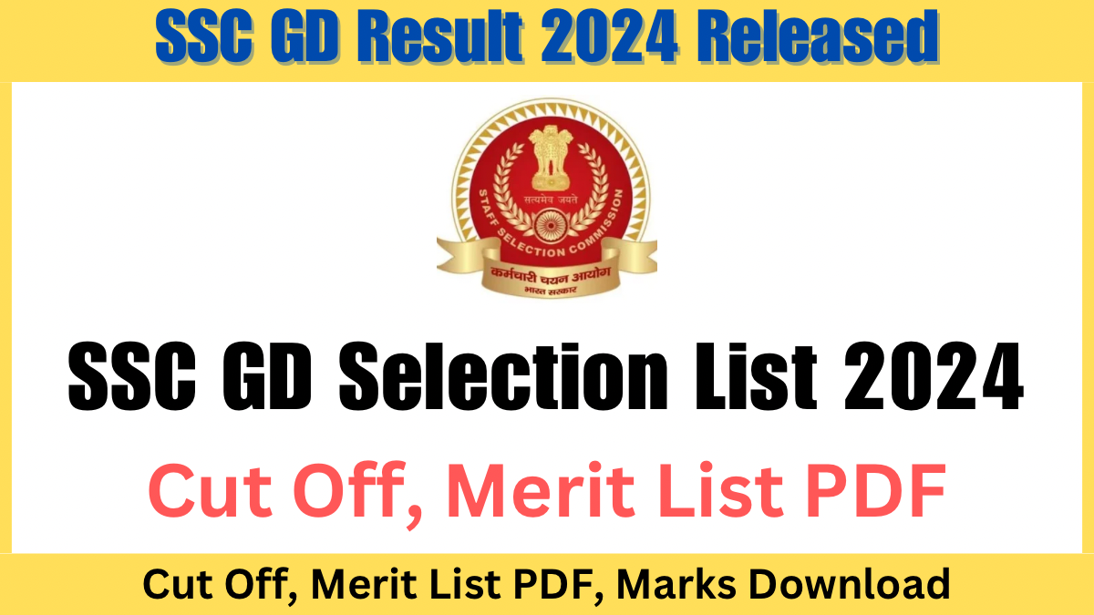 SSC GD Selection List 2024 PDF Download, SSC GD Result 2024 Released