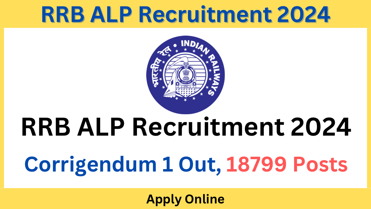 18799 Posts: RRB ALP Recruitment 2024 Notification Released, Apply Now