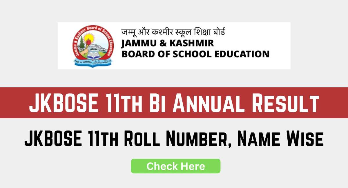 JKBOSE 11th Result 2024 Gazette Private