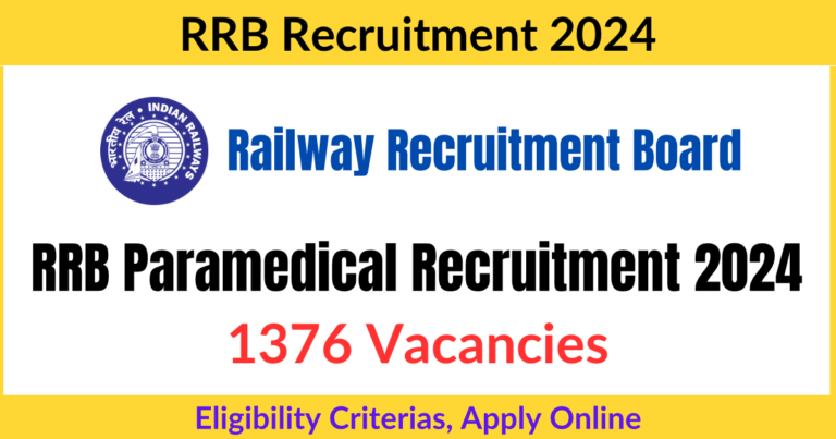 RRB Paramedical Recruitment 2024