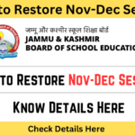 Govt to Restore Nov-Dec Academic Session