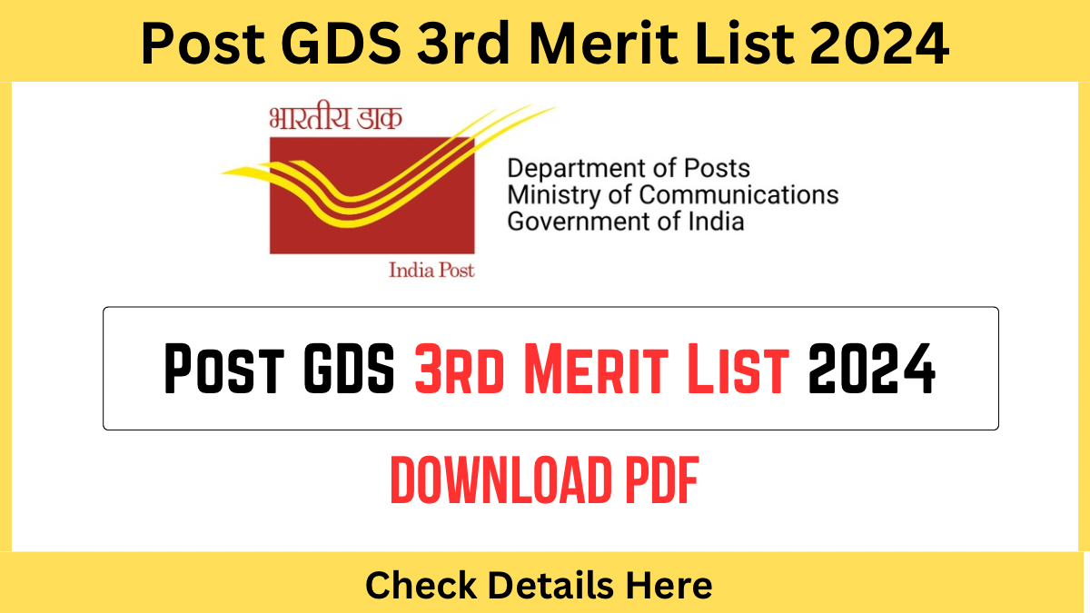 India Post GDS 3rd Merit List 2024