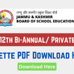 JKBOSE 12th Bi-Annual Result Name-wise Gazette PDF Download Link