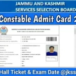 JKP Constable Admit Card 2024 Link