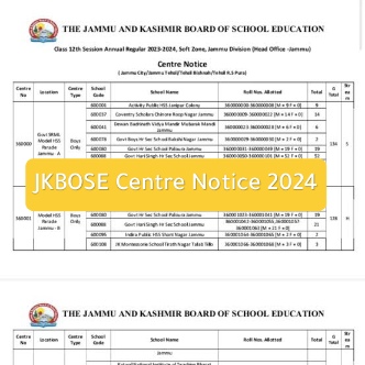 JKBOSE Centre Notice 2024-2025 PDF to Be Released