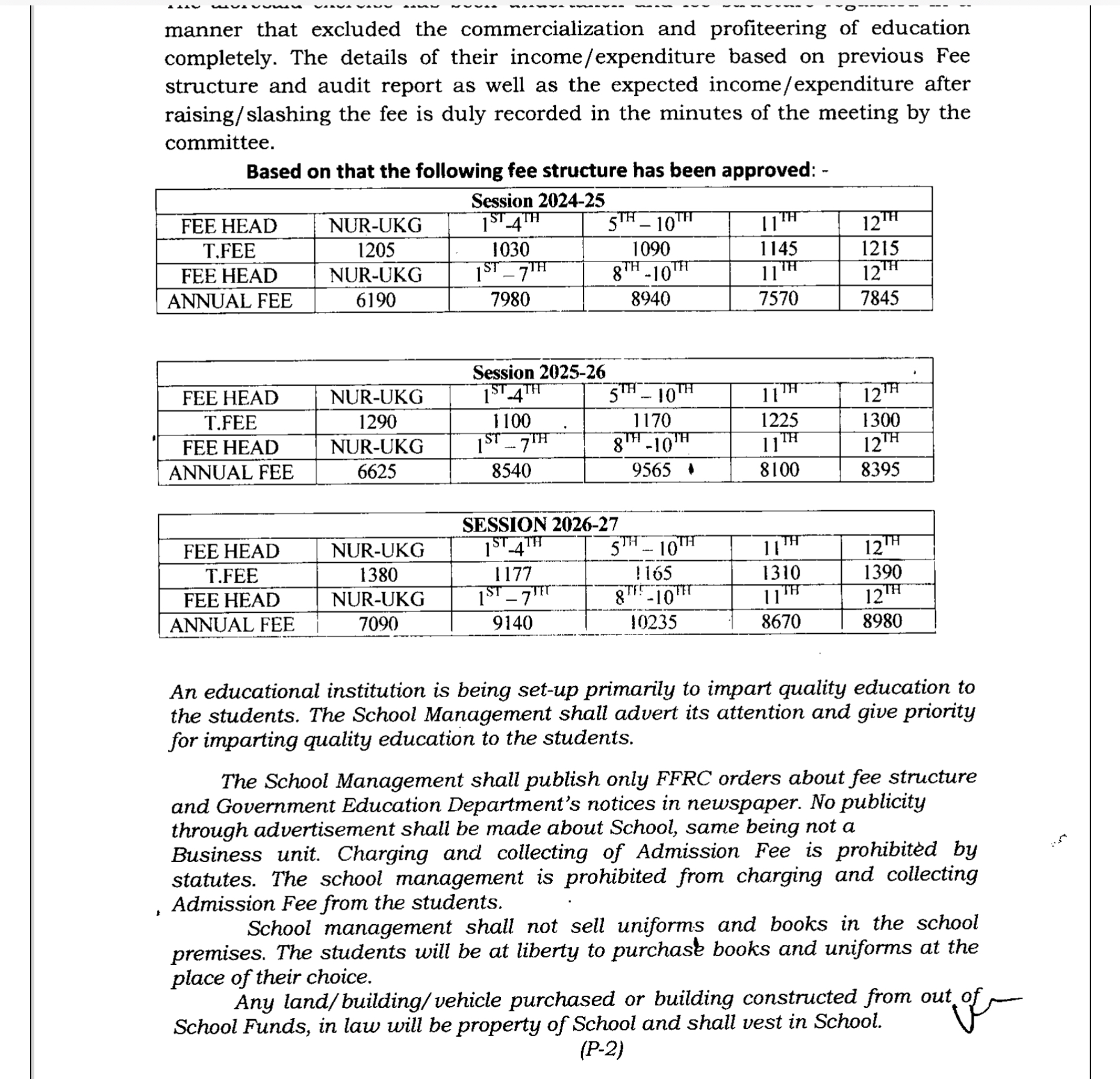 New Fee Structure of Private School Approved in J&K