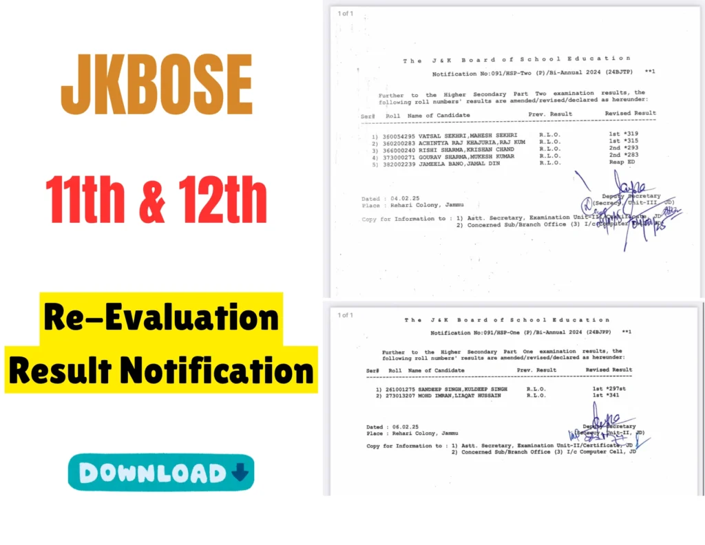 Re-Evaluation Result Notification