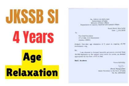 4-Year Age Relaxation to JKPSI Aspirants