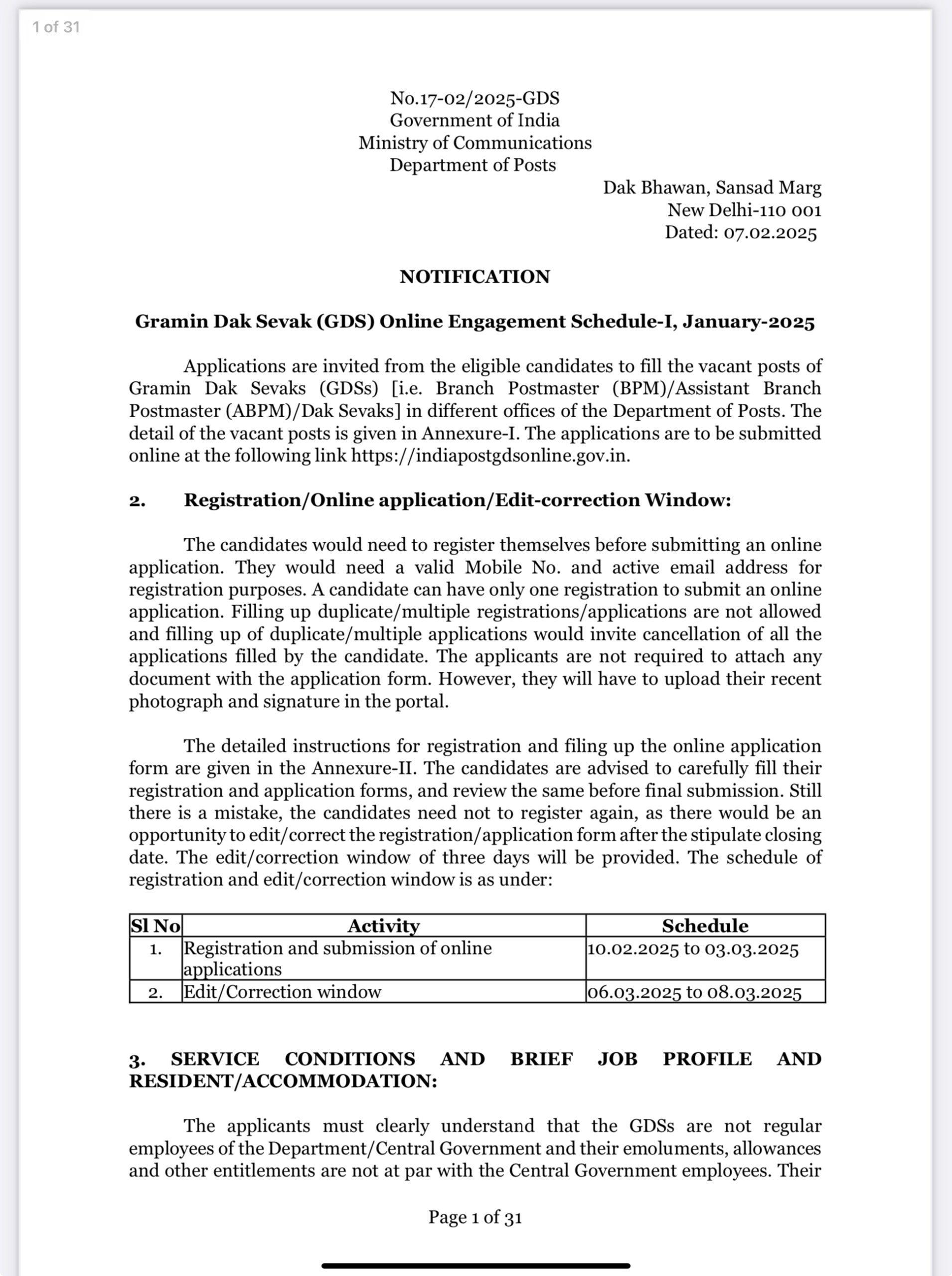 India Post 21413 Fresh Gramin Dak Sevak Posts