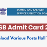 JKSSB Admit Card 2025