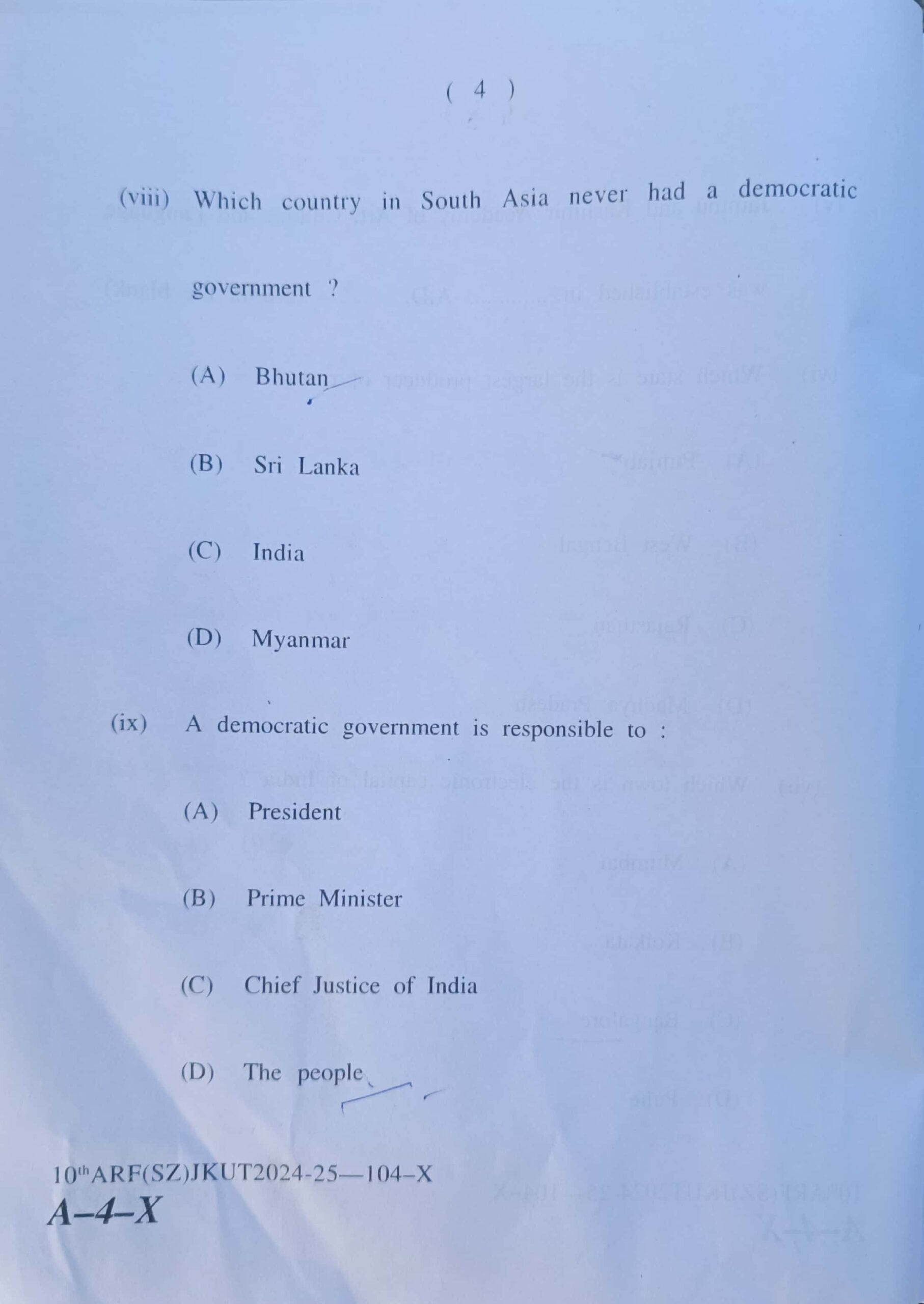 JKBOSE 10th Social Science Question Paper Today Updated: Download Now