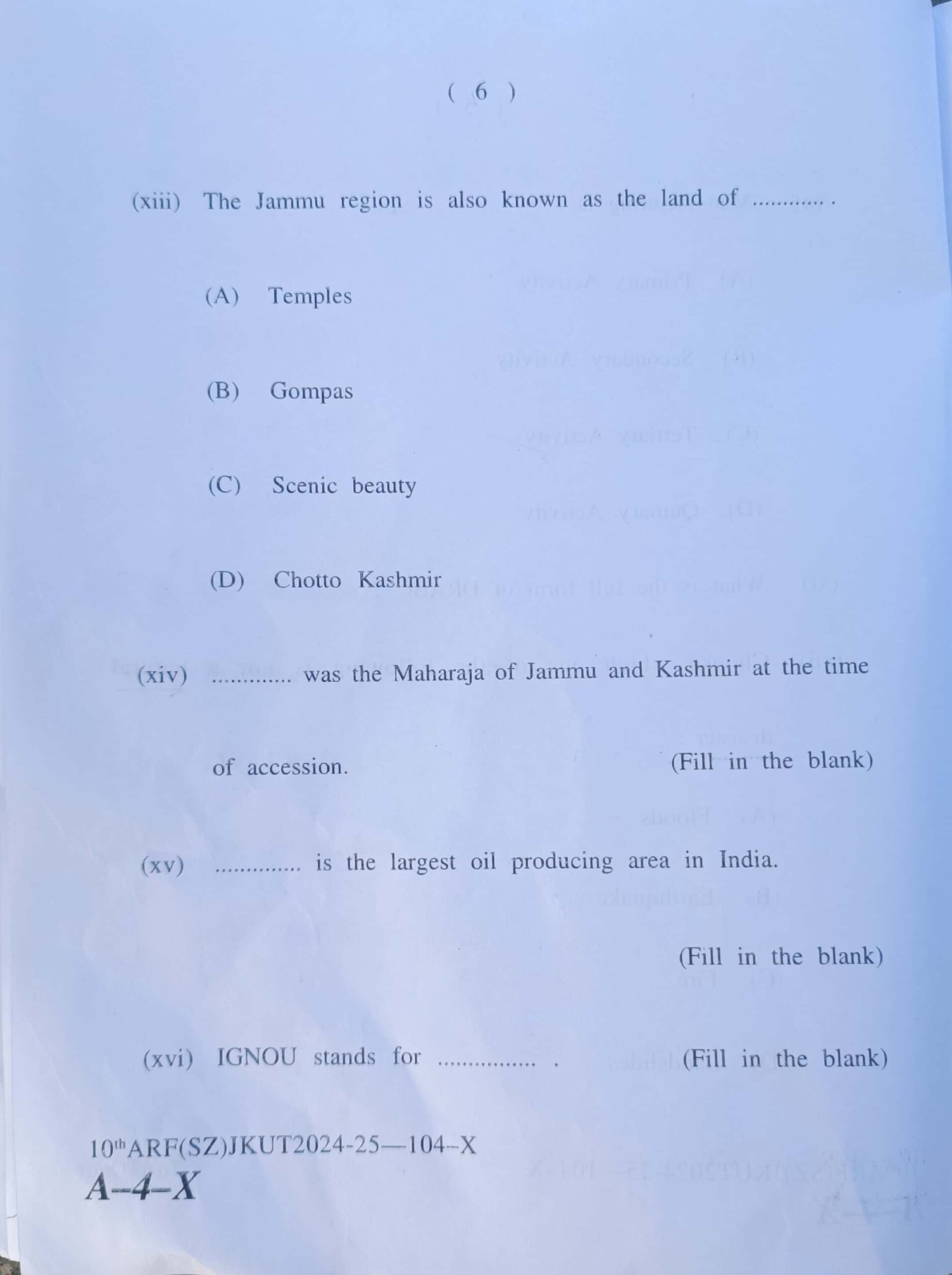 JKBOSE 10th Social Science Question Paper Today Updated: Download Now