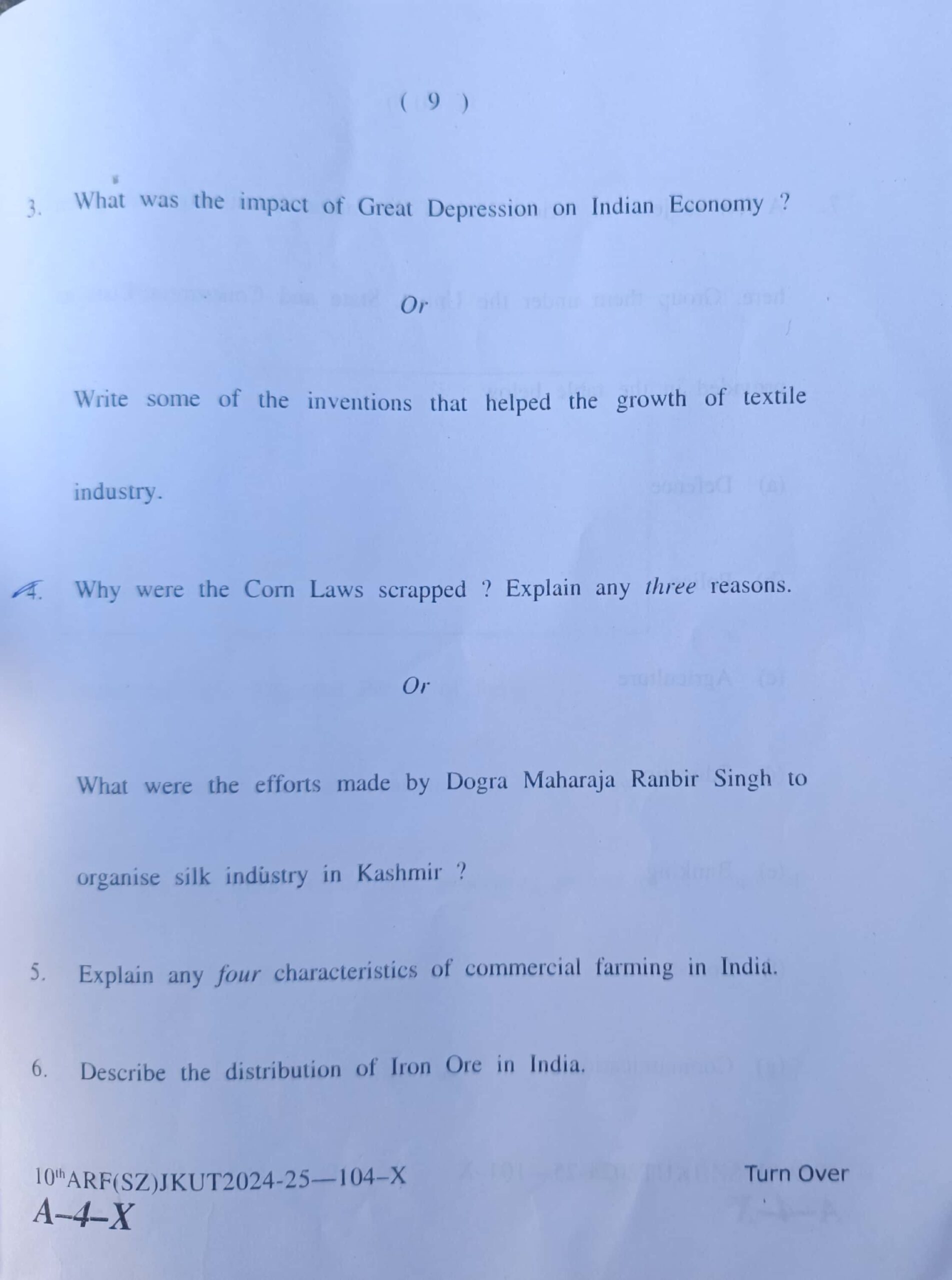 JKBOSE 10th Social Science Question Paper Today Updated: Download Now