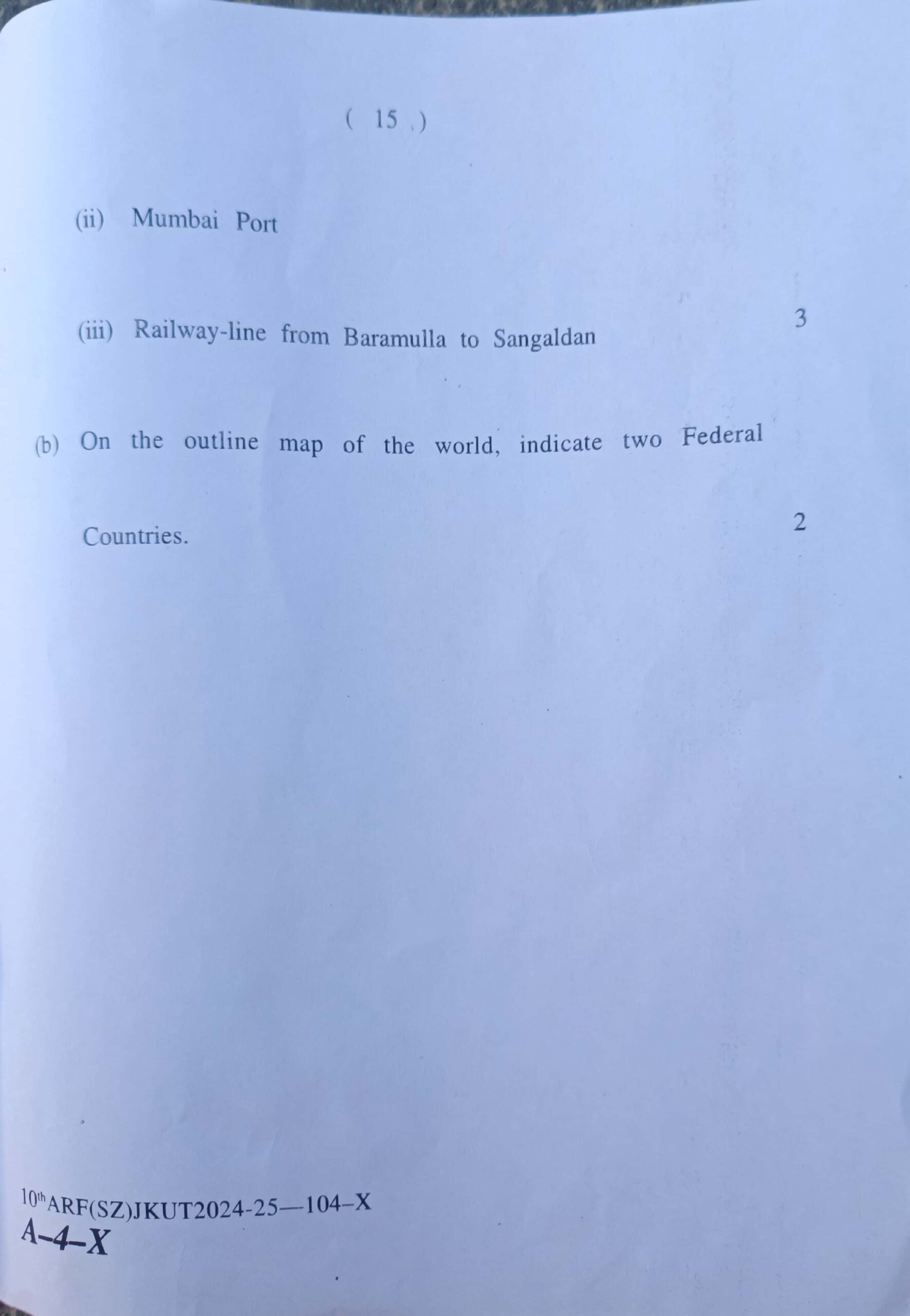 JKBOSE 10th Social Science Question Paper Today Updated: Download Now