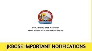 JKBOSE Important Notifications