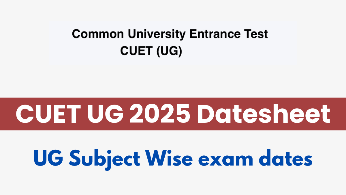 CUET UG 2025 Datesheet