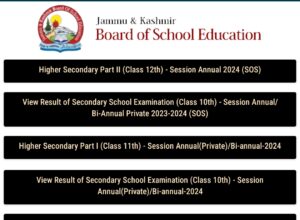 JKBOSE 10th 11th & 12th Result 2025 Date