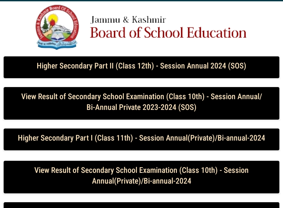 JKBOSE 10th 11th & 12th Result 2025 Date