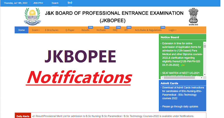 JKBOPEE Date Sheet 2025