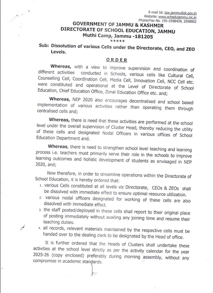 NEP Push: DSEJ Scraps Directorate, CEO, ZEO-Level Cells NEP Push: DSEJ Scraps Directorate, CEO, ZEO-Level Cells