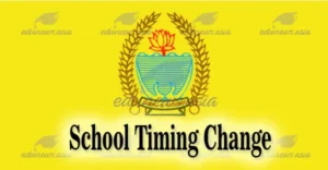 Change in School Timings for October–November 2025