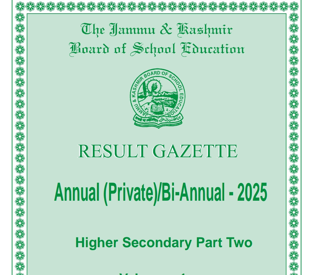 Class 12th Gazette PDF Annual Private Bi annual 2025