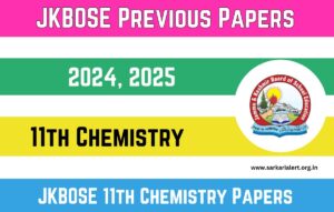 JKBOSE 11th Chemistry Previous Year Question Papers