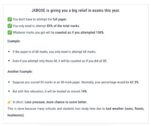 JKBOSE 15% Syllabus Relaxation & Open Choice System Explained