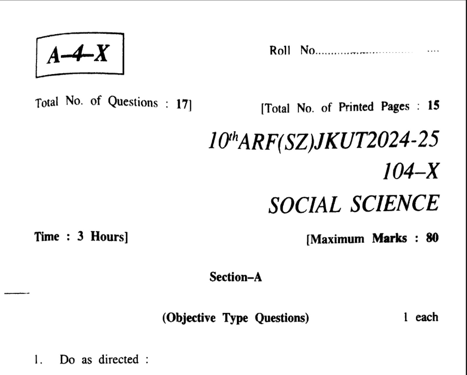 JKBOSE 10th Social Science Papers All Series PYQs(2023, 2024, 2025)