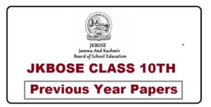JKBOSE 10th Previous Year Question Papers
