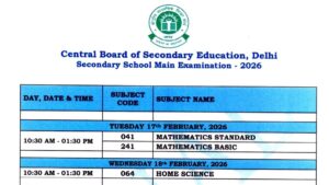 CBSE Final Date Sheet 2026