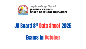 JK Board 8th Class Date Sheet 2025 Soon