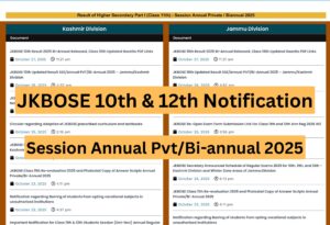 JKBOSE 10th & 12th Notification Regarding Internal Assessment Session Ann/Reg 2025(Nov-Dec)