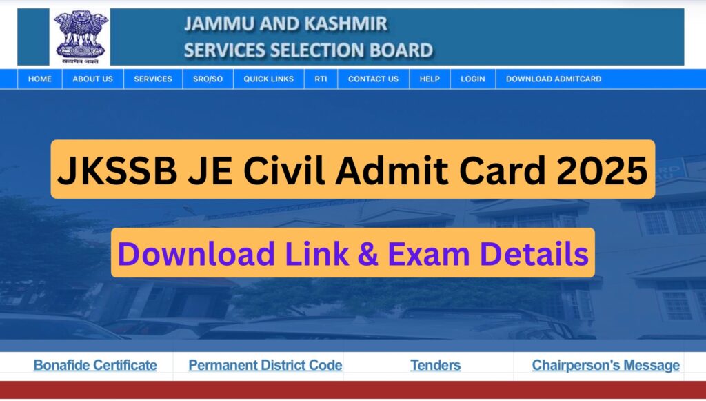 JKSSB JE Civil Admit Card 2025