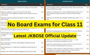 No Board Exams for Class 11.? Latest JKBOSE Official Update