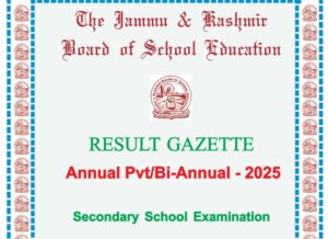 JKBOSE 10th Result Gazette 2025 PDF Released for Kashmir & Jammu