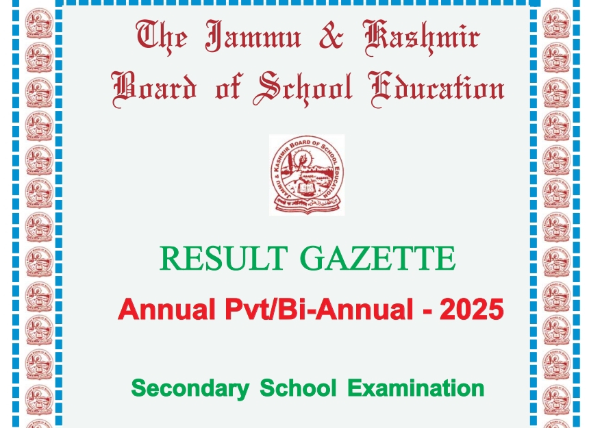JKBOSE 10th Result Gazette 2025 Annual Private/Bi-Annual PDF & Revised Result Notification