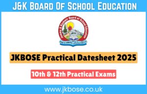 JKBOSE Practical Datesheet 2025