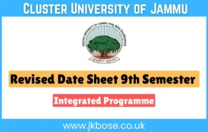 Revised Date Sheet for 9th Semester Integrated Programme